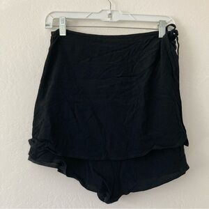 Aritzia Sunday Best Black Mini Skort Tie Waist Summer Beach Vacation Womens 10